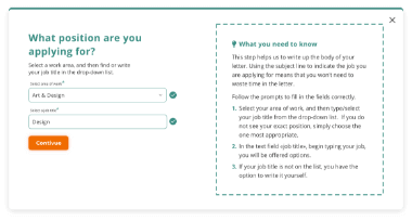 Select your industry and desired position